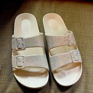 Glitter Freedom Moses Slides Sandals Womens Size 7.5/8